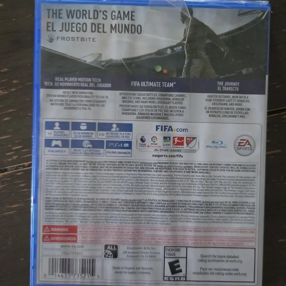 PS4 FIFA 18 Video Game SEALED W/ WORLD CUP CONTENT